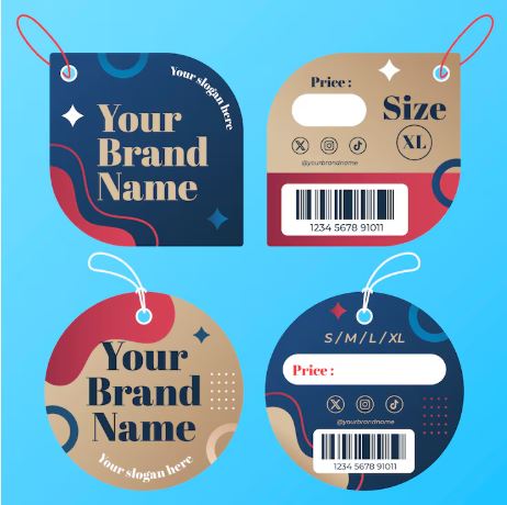 Heavy Cardboard Paper Hang Tags with Embossed Brand Foiling - Pixel Accessories